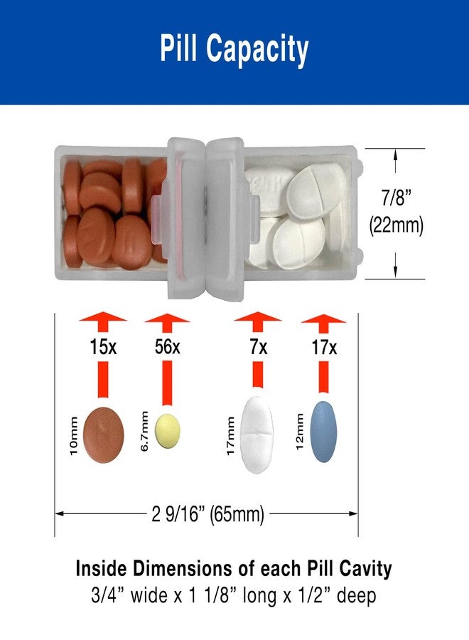 ميدسينتر منظم حبوب MedCenter AM/PM HSA/FSA - علبة حبوب شهرية لمدة 31 يومًا مع قسمين يوميين (صباحًا ومساءً)، أغطية سهلة الفتح، علبة حبوب إضافية وملقط - منظم أدوية للفيتامينات والوصفات الطبية - Image 3